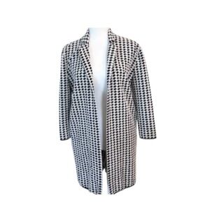Philosophy Black and White Trench Coat with Houndstooth Pattern